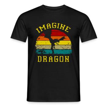 T-shirt Dragon Conte de fées Dragon Kanji japonais - T-shirt homme - noir - Devant - AI Model Male 178 light (178cm)