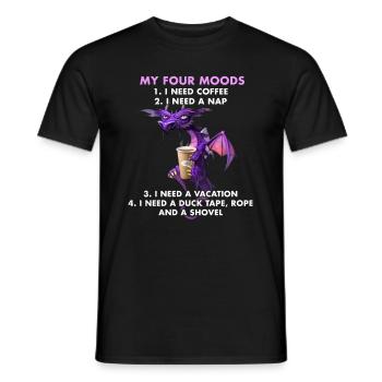 T-shirt Dragon Conte de fées Dragon Kanji japonais - T-shirt homme - noir - Devant - AI Model Male 178 light (178cm)