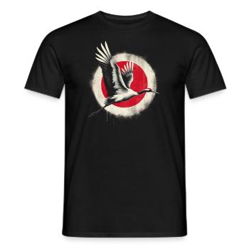 Kranich Japan Flagge - Männer T-Shirt - Schwarz - Vorne - AI Model Male 178 light (178cm)