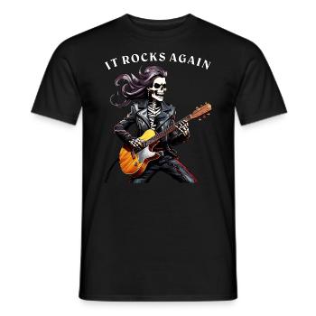 MUSIKER IT ROCKS AGAIN - Männer T-Shirt - Schwarz - Vorne - AI Model Male 178 light (178cm)