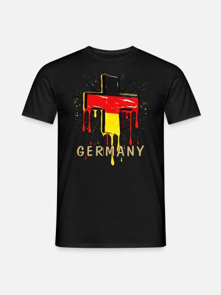 CHRISTIAN CROSS GERMANY FLAG - Men's T-Shirt - black