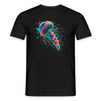 Bunte Qualle - Männer T-Shirt - Schwarz - Vorne - AI Model Male 178 light (178cm)