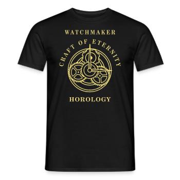 HOROLOGY WATCHMAKER CRAFT OF ETERNITY - Men's T-Shirt - black - Front - AI Model Male 178 light (178cm)