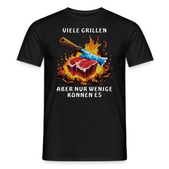 STEAK DE NOMBREUSES GRILLADES, SEULS QUELQUES-UNS PEUVENT LE FAIRE - T-shirt homme - noir - Devant - AI Model Male 178 light (178cm)