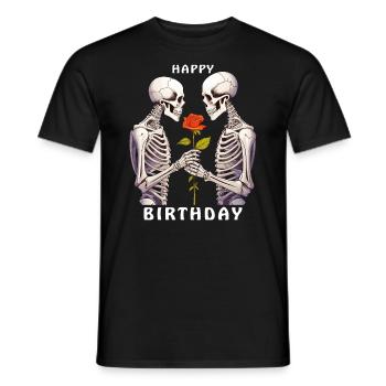 SKELETON HAPPY BIRTHDAY - Men's T-Shirt - black - Front - AI Model Male 178 light (178cm)