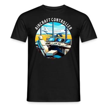 AIRCRAFT CONTROLLER - Men's T-Shirt - black - Front - AI Model Male 178 light (178cm)