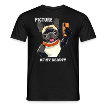 DOG SMARTPHONE PICTURE OF MY BEAUTY - Men's T-Shirt - black - Front - AI Model Male 178 light (178cm)
