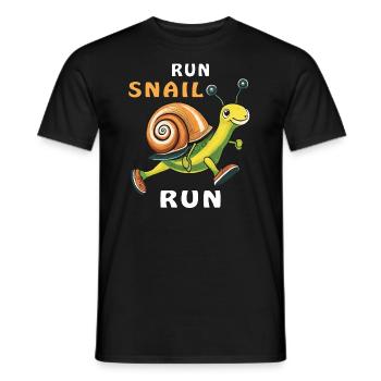 SCHNECKE RUN SNAIL RUN - Men's T-Shirt - black - Front - AI Model Male 178 light (178cm)