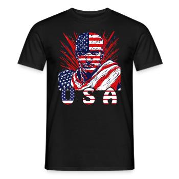 MAN ÉTATS-UNIS - T-shirt homme - noir - Devant - AI Model Male 178 light (178cm)