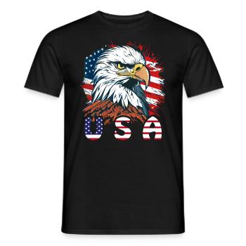 SEEADLER USA - Männer T-Shirt - Schwarz - Vorne - AI Model Male 178 light (178cm)