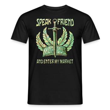 SCHWERT PARLE AMI ET ENTRE DANS MON MARCHÉ - T-shirt homme - noir - Devant - AI Model Male 178 light (178cm)