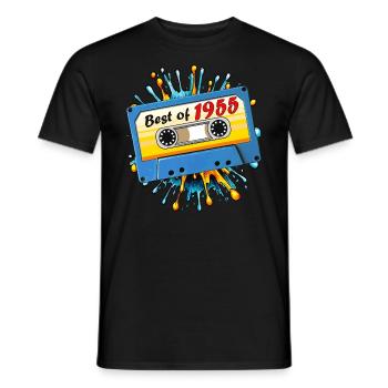 1955 MUSIKKASETTE BEST OF - Männer T-Shirt - Schwarz - Vorne - AI Model Male 178 light (178cm)