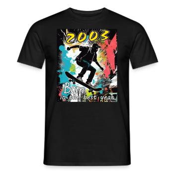 2003 SKAETER Born in the best year - Männer T-Shirt - Schwarz - Vorne - AI Model Male 178 light (178cm)