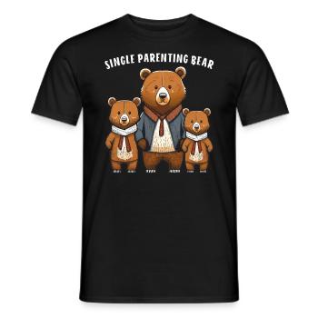 BEARS SINGLE PARENTING BEAR - Men's T-Shirt - black - Front - AI Model Male 178 light (178cm)