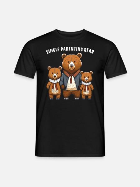 BEARS SINGLE PARENTING BEAR - Men's T-Shirt - black