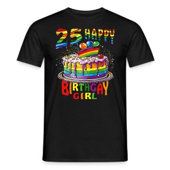 TORTE 25 HAPPY BIRTHGAY GIRL - Men's T-Shirt - black - Front - AI Model Male 178 light (178cm)