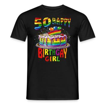 TORTE 50 HAPPY BIRTHGAY GIRL - Men's T-Shirt - black - Front - AI Model Male 178 light (178cm)