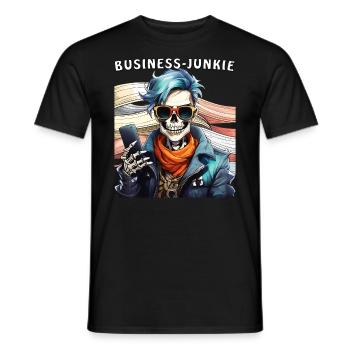 SKELETON MAN BUSINESS JUNKIE - Men's T-Shirt - black - Front - AI Model Male 178 light (178cm)