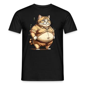 CAT DICK - Men's T-Shirt - black - Front - AI Model Male 178 light (178cm)