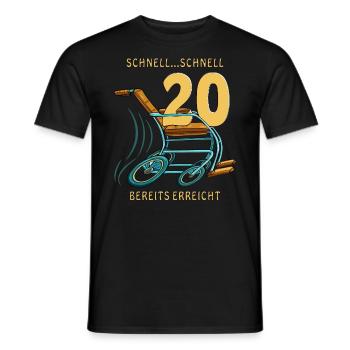 GEHHILFE SCHNELL...SCHNELL 20 BEREITS ERREICHT - Männer T-Shirt - Schwarz - Vorne - AI Model Male 178 light (178cm)