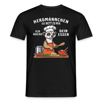 HERDMÄNNCHEN SEI NETT ZU MIR - Männer T-Shirt - Schwarz - Vorne - AI Model Male 178 light (178cm)