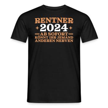 Rentner 2024 Ruhestand Humor Rente - Männer T-Shirt - Schwarz - Vorne - AI Model Male 178 light (178cm)