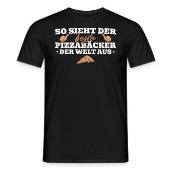 Piztzeria Bester Pizzabäcker Geschenk - Männer T-Shirt - Schwarz - Vorne - AI Model Male 178 light (178cm)