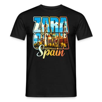 Reisen Spanien Stadt Saragossa - Männer T-Shirt - Schwarz - Vorne - AI Model Male 178 light (178cm)