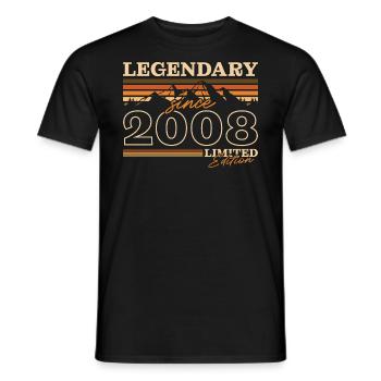 Vintage 16. Geburtstag Berge Jahrgang 2008 - Männer T-Shirt - Schwarz - Vorne - AI Model Male 178 light (178cm)