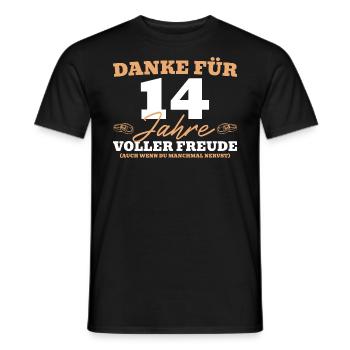 14. Hochzeitstag Mann Elfenbeinhochzeit - Männer T-Shirt - Schwarz - Vorne - AI Model Male 178 light (178cm)