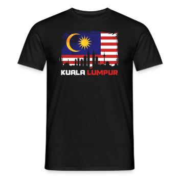 Kuala Lumpur Malaysia Flagge - Männer T-Shirt - Schwarz - Vorne - AI Model Male 178 light (178cm)