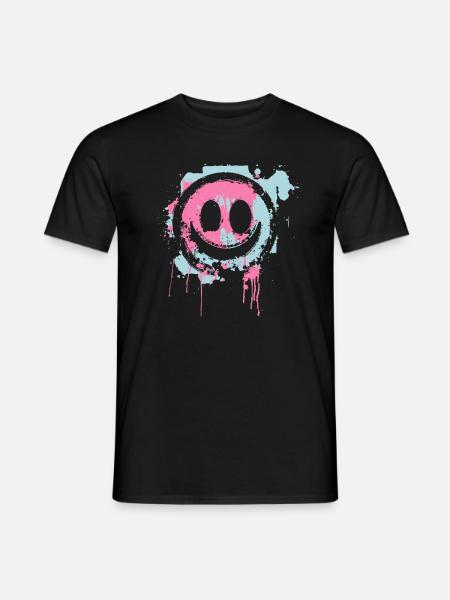 Graffiti Smiley Face - Urban Street Art - Männer T-Shirt - Schwarz