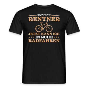 Fahrrad Rentner Radfahrer in Rente - Männer T-Shirt - Schwarz - Vorne - AI Model Male 178 light (178cm)