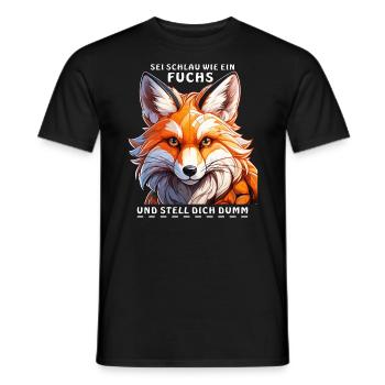 SEI SCHLAU WIE EIN FUCHS - Männer T-Shirt - Schwarz - Vorne - AI Model Male 178 light (178cm)