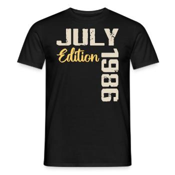 July 1986 Birthday Shirt July 1986 - Men's T-Shirt - black - Front - AI Model Male 178 light (178cm)