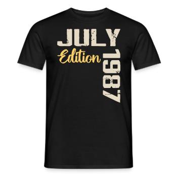 Juillet 1987 Chemise D’anniversaire Juillet 1987 - T-shirt homme - noir - Devant - AI Model Male 178 light (178cm)