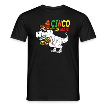 Maracas Dinosaur Mexican Outfit Cinco de Mayo - Men's T-Shirt - black - Front - AI Model Male 178 light (178cm)