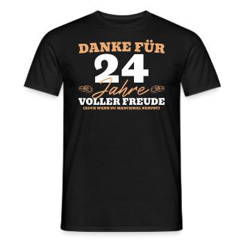 24. Hochzeitstag Mann Satinhochzeit Geschenk - Männer T-Shirt - Schwarz - Vorne - AI Model Male 178 light (178cm)