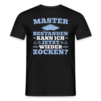 Master Abschluss Gamer Bestandene Masterprüfung - Männer T-Shirt - Schwarz - Vorne - AI Model Male 178 light (178cm)