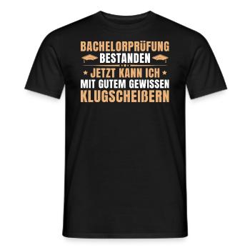 Bachelorprüfung bestanden Uni Bachelor Abschluss - Männer T-Shirt - Schwarz - Vorne - AI Model Male 178 light (178cm)