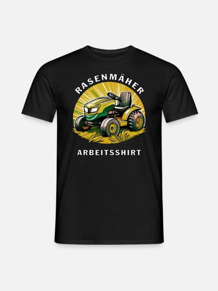 RASENMÄHER ARBEITSSHIRT - Männer T-Shirt - Schwarz