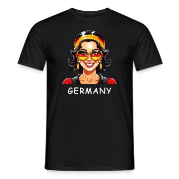 GERMANY WOMAN - Men's T-Shirt - black - Front - AI Model Male 178 light (178cm)