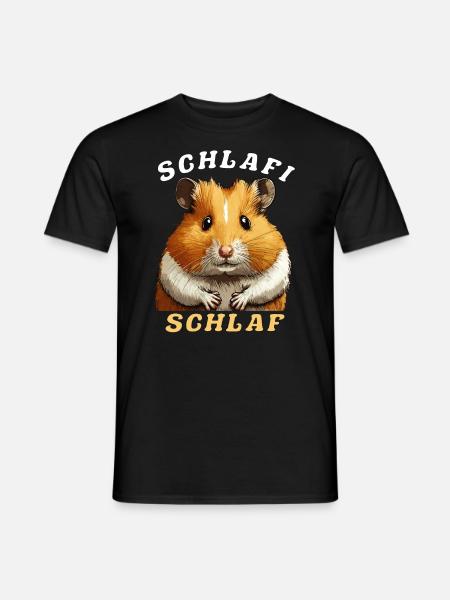 HAMSTER SCHLAFI SLEEP - Men's T-Shirt - black
