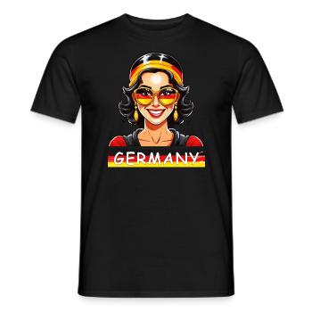 GERMANY WOMAN - Men's T-Shirt - black - Front - AI Model Male 178 light (178cm)