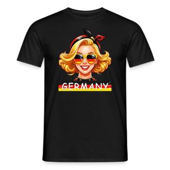 GERMANY WOMAN - Men's T-Shirt - black - Front - AI Model Male 178 light (178cm)