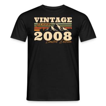 Berge Jahrgang 2008 geboren Geburtstagsgeschenk - Männer T-Shirt - Schwarz - Vorne - AI Model Male 178 light (178cm)