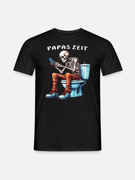 SKELETON TOILET SMARTPHONE DAD'S TIME - Men's T-Shirt - black