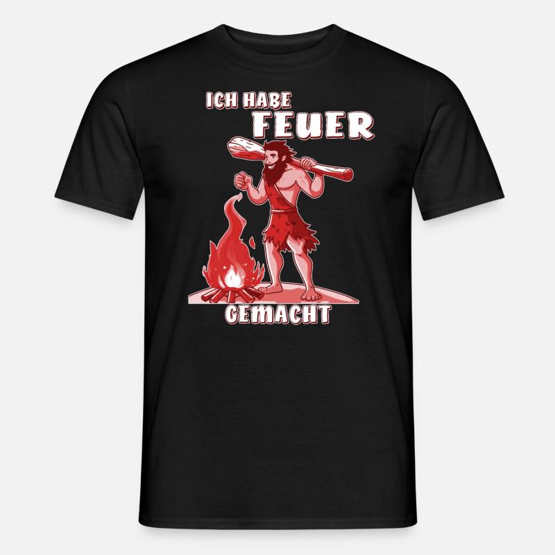 NEANDERTHAL I MADE A FIRE - Men's T-Shirt - black