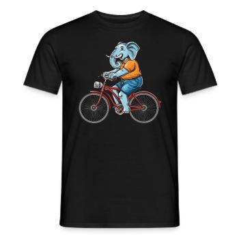 BICYCLE ELEPHANT - Men's T-Shirt - black - Front - AI Model Male 178 light (178cm)