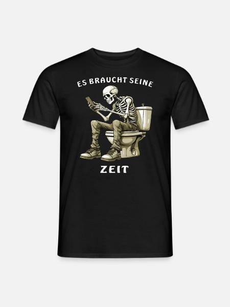 SKELETON TOILET TAKES TIME - Men's T-Shirt - black